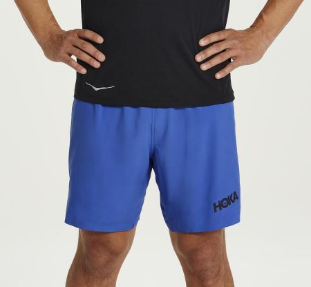 Hoka One One Glide 7" Short Barbati - Pantaloni Scurti Albastri | RO-wVkJMDy